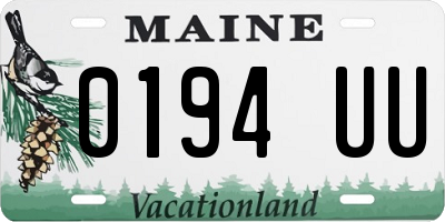 ME license plate 0194UU