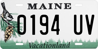 ME license plate 0194UV