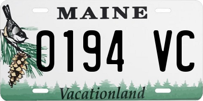 ME license plate 0194VC