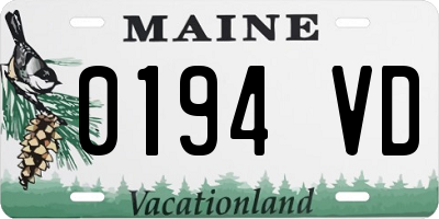 ME license plate 0194VD