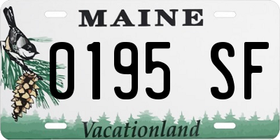 ME license plate 0195SF