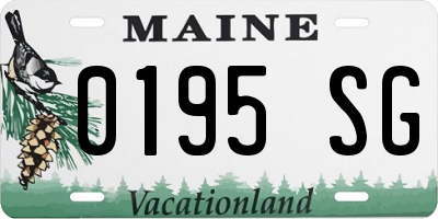 ME license plate 0195SG
