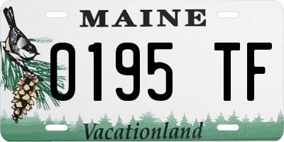 ME license plate 0195TF