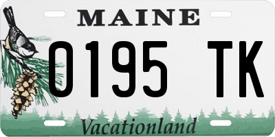 ME license plate 0195TK