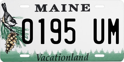ME license plate 0195UM