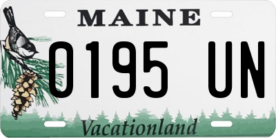 ME license plate 0195UN