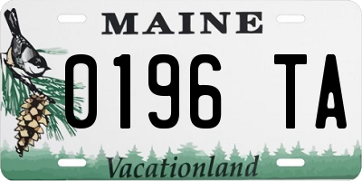 ME license plate 0196TA
