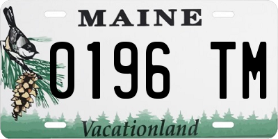 ME license plate 0196TM
