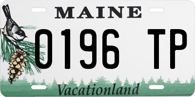 ME license plate 0196TP