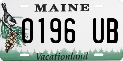 ME license plate 0196UB
