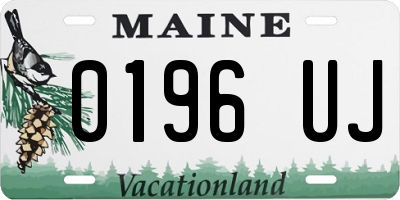 ME license plate 0196UJ