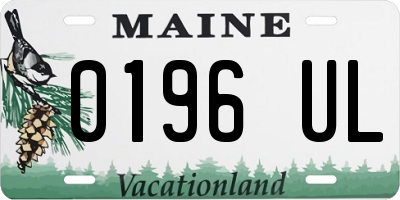 ME license plate 0196UL