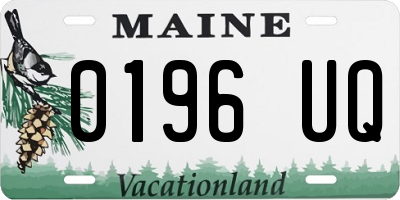 ME license plate 0196UQ