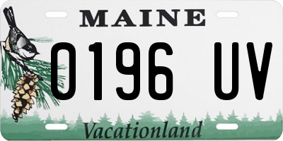 ME license plate 0196UV