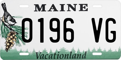 ME license plate 0196VG