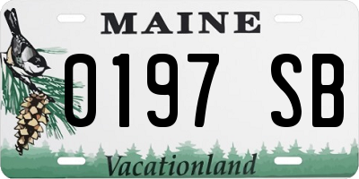 ME license plate 0197SB