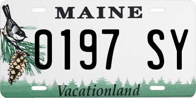 ME license plate 0197SY