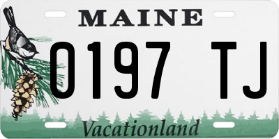 ME license plate 0197TJ