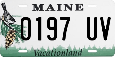 ME license plate 0197UV