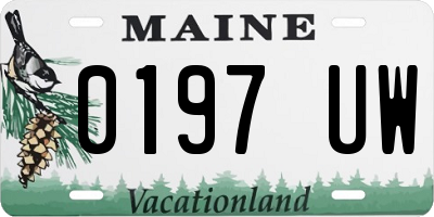 ME license plate 0197UW