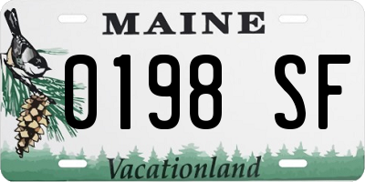 ME license plate 0198SF