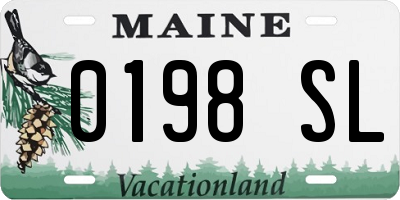ME license plate 0198SL