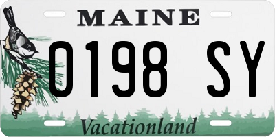 ME license plate 0198SY
