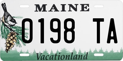 ME license plate 0198TA