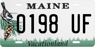 ME license plate 0198UF