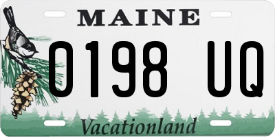 ME license plate 0198UQ