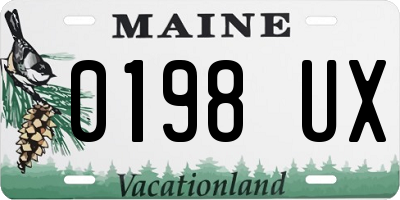 ME license plate 0198UX