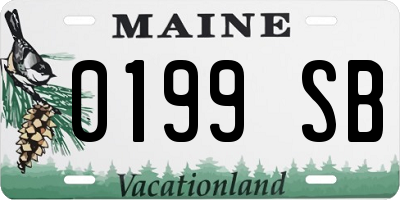 ME license plate 0199SB