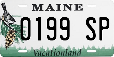 ME license plate 0199SP