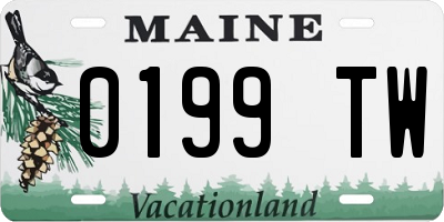 ME license plate 0199TW