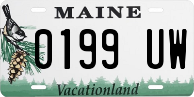 ME license plate 0199UW