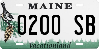 ME license plate 0200SB