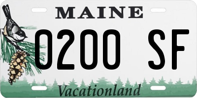 ME license plate 0200SF