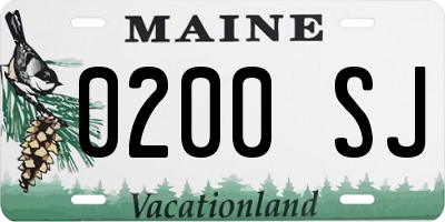 ME license plate 0200SJ