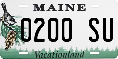 ME license plate 0200SU