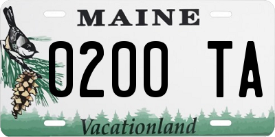 ME license plate 0200TA