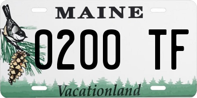 ME license plate 0200TF