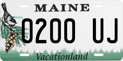 ME license plate 0200UJ