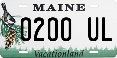 ME license plate 0200UL