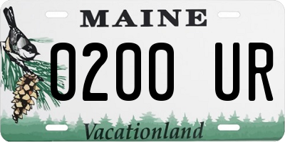 ME license plate 0200UR