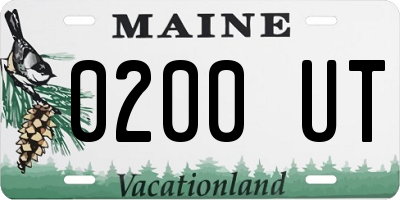 ME license plate 0200UT