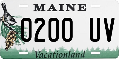 ME license plate 0200UV