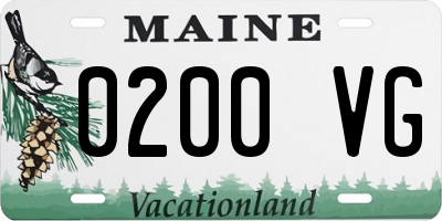 ME license plate 0200VG