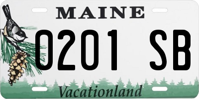 ME license plate 0201SB