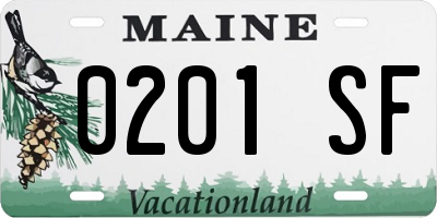 ME license plate 0201SF