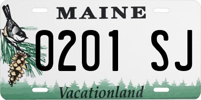 ME license plate 0201SJ